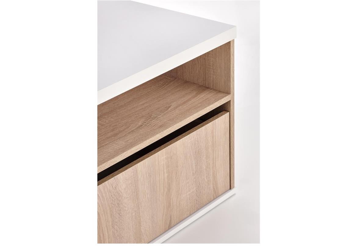 Pantera stolcic 1 fioka+1 polica 110x60x50 cm natur (sonoma hrast)/beli