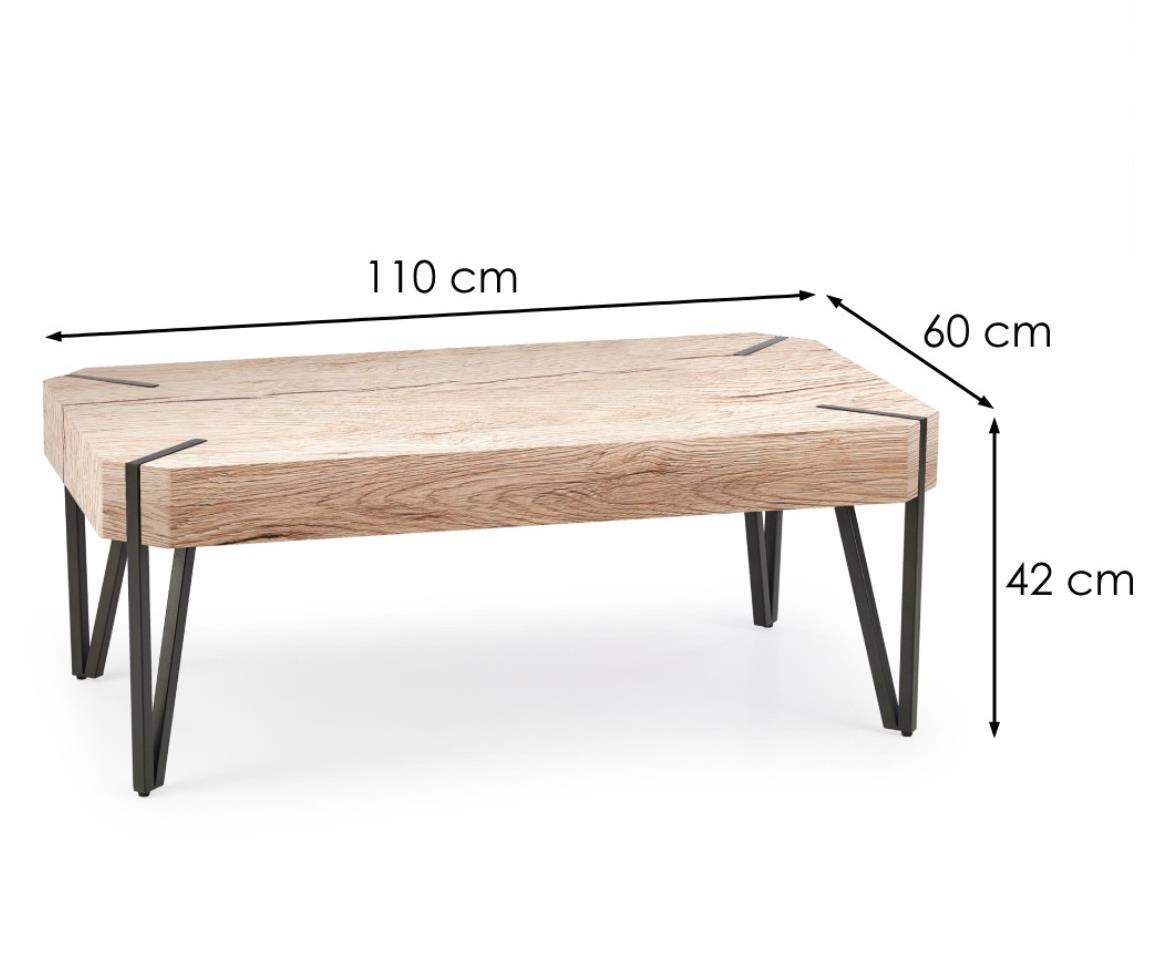 Emily stocic 110x60x42 cm natur (sanremo hrast)/crni metal