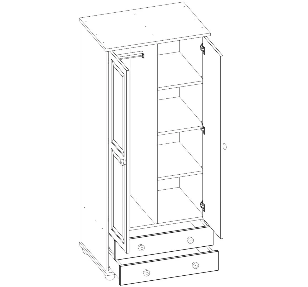 Ormar 139A 2 vrata+2 fioke 87x60x202 cm natur