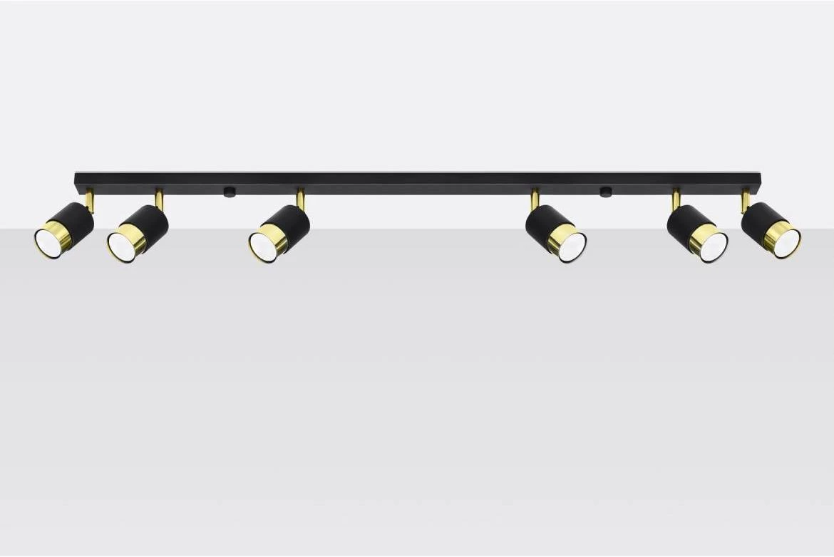 Stropna lampa Nero 6 crno zlatna
