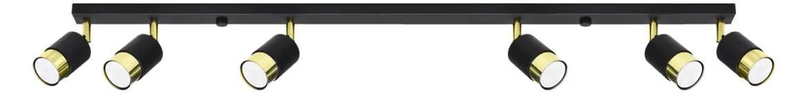 Stropna lampa Nero 6 crno zlatna