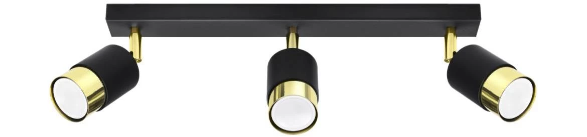 Stropna lampa Nero 3 crno zlatna