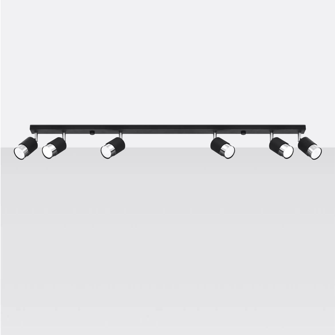 Stropna lampa Nero 6 crna