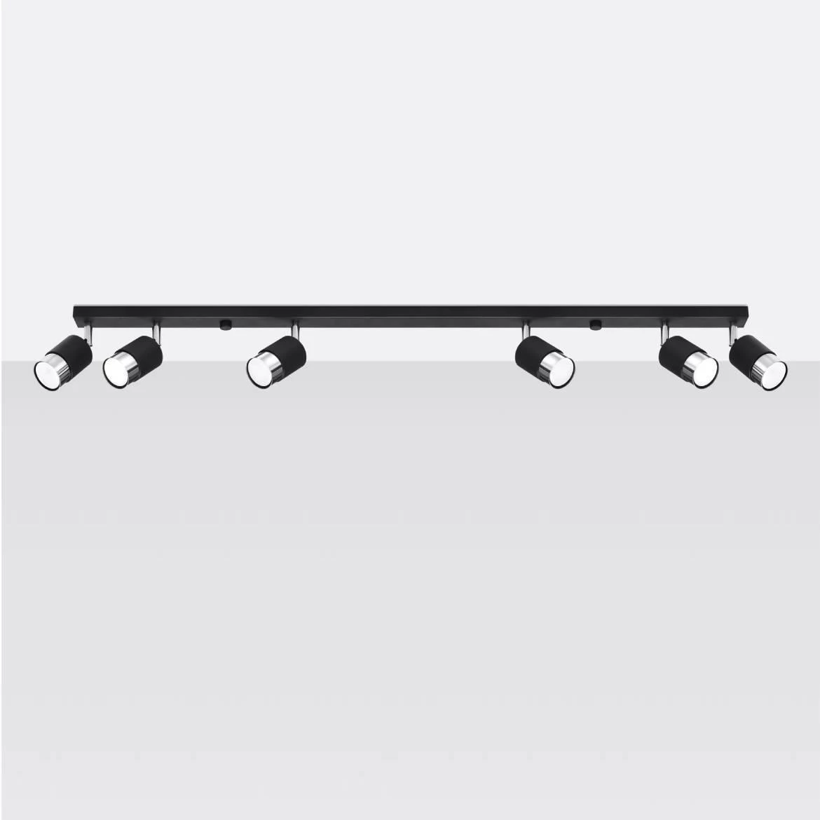 Stropna lampa Nero 6 crna