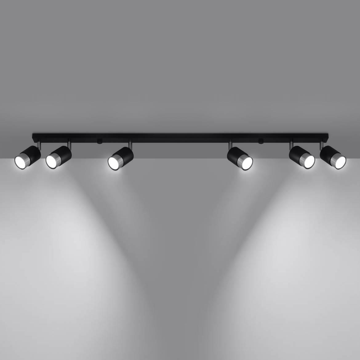 Stropna lampa Nero 6 crna