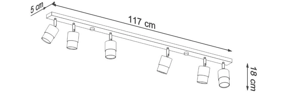 Stropna lampa Nero 6 crna