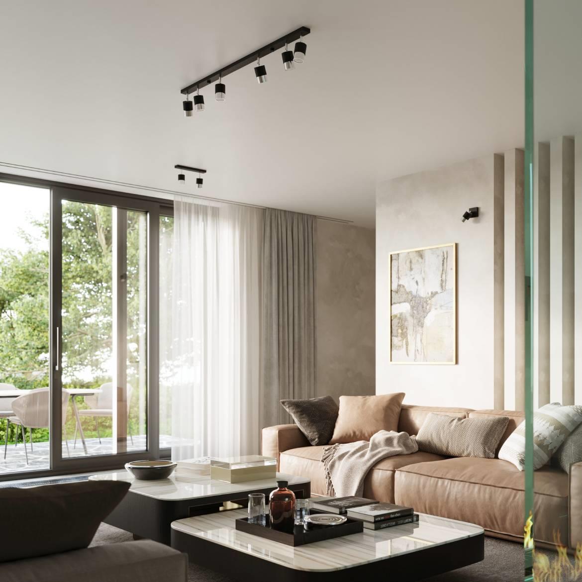 Stropna lampa Nero 6 crna