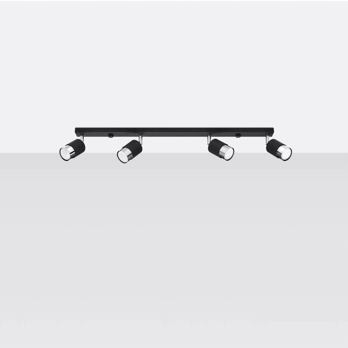 Stropna lampa Nero 4 crna