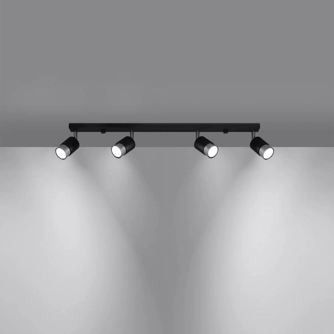 Stropna lampa Nero 4 crna