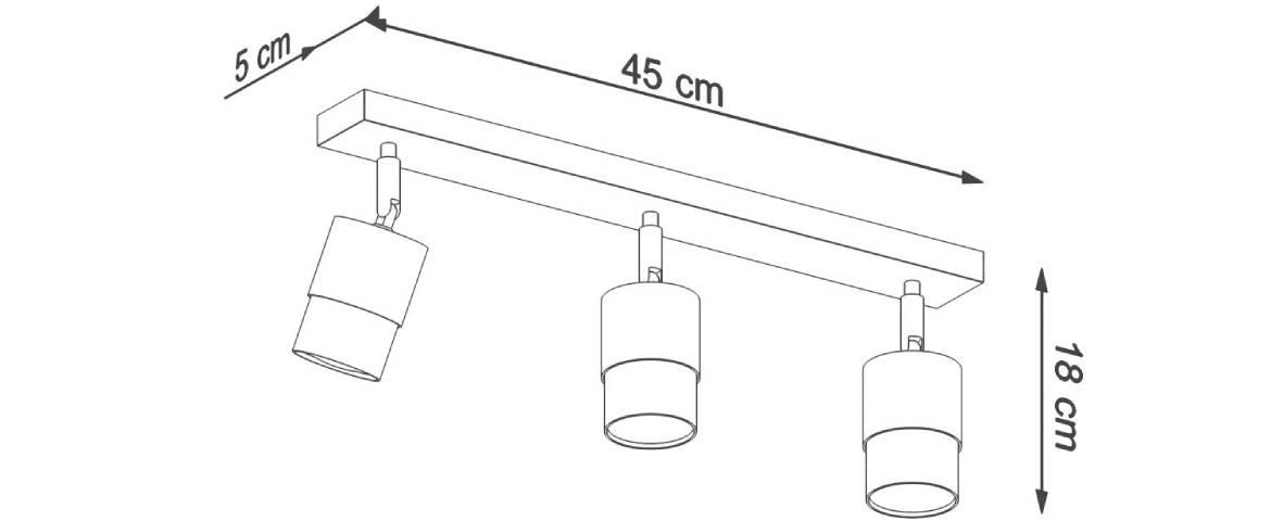 Stropna lampa Nero 3 crna