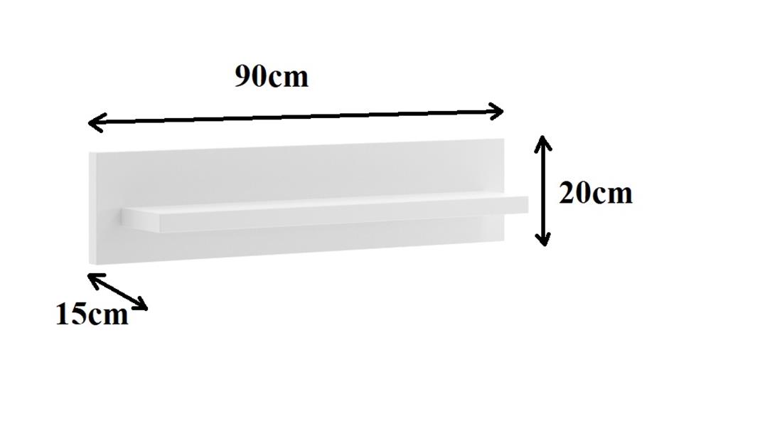 Capri C15 zidna polica 90x15x20 cm bela