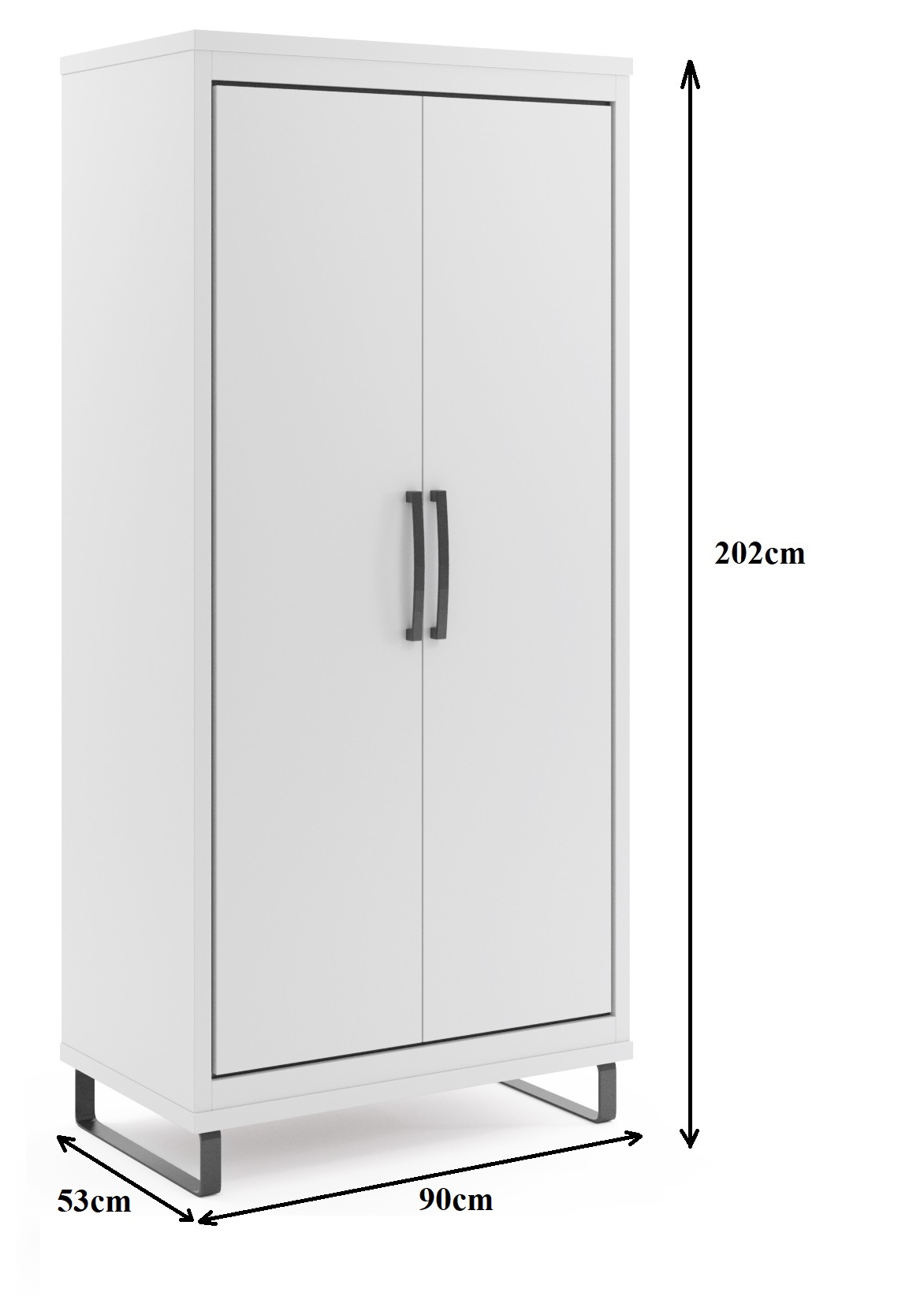 Capri ormar C14 2 vrata 90x53x202 cm beli