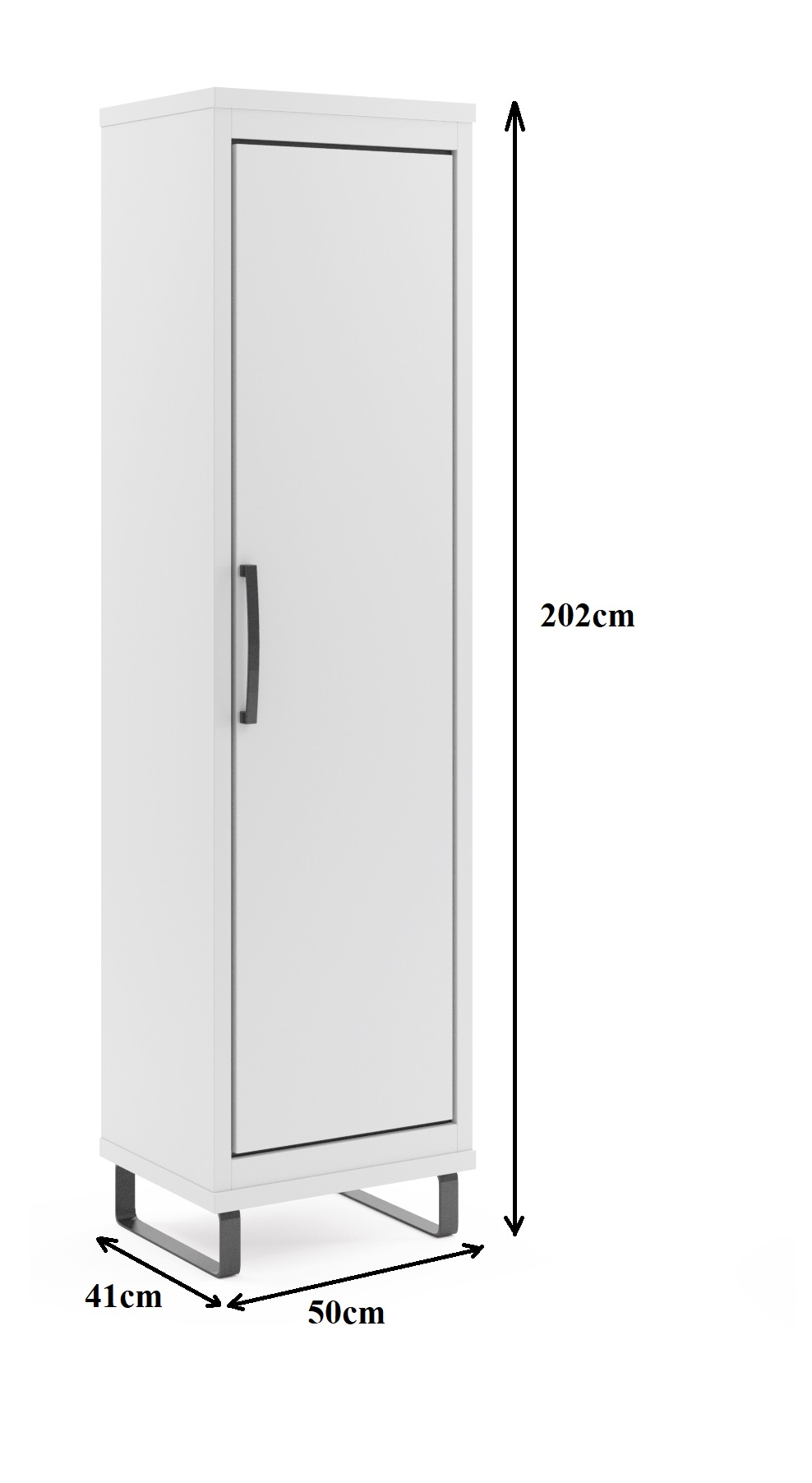 Capri ormar C11 1 vrata 50x41x202 cm beli