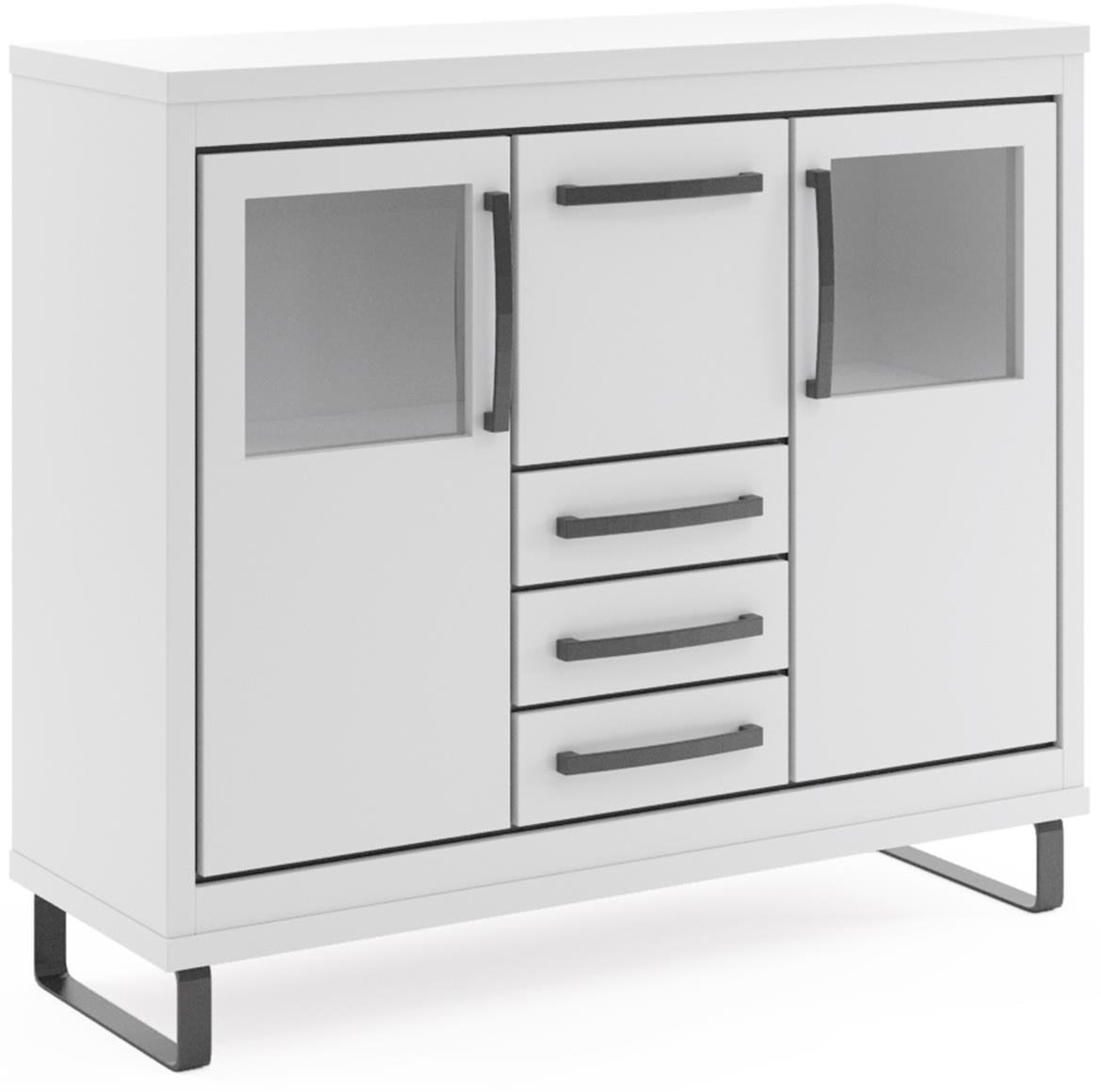 Capri komoda C07 3 vrata+3 fioke130x41x118,6 cm bela