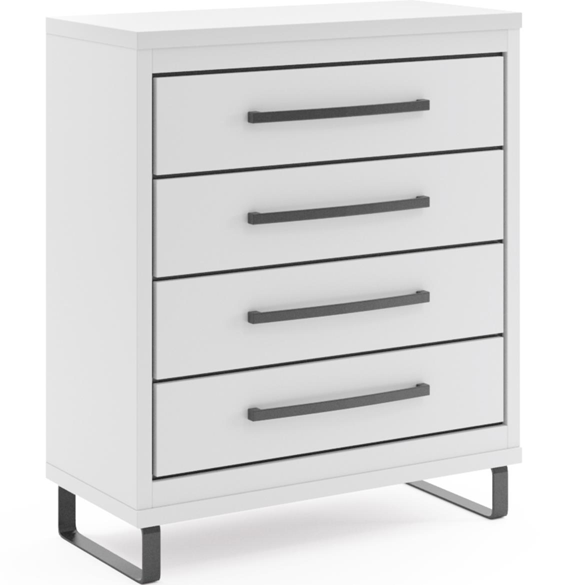 Capri komoda C01 4 fioke 90x41x108,6 cm bela