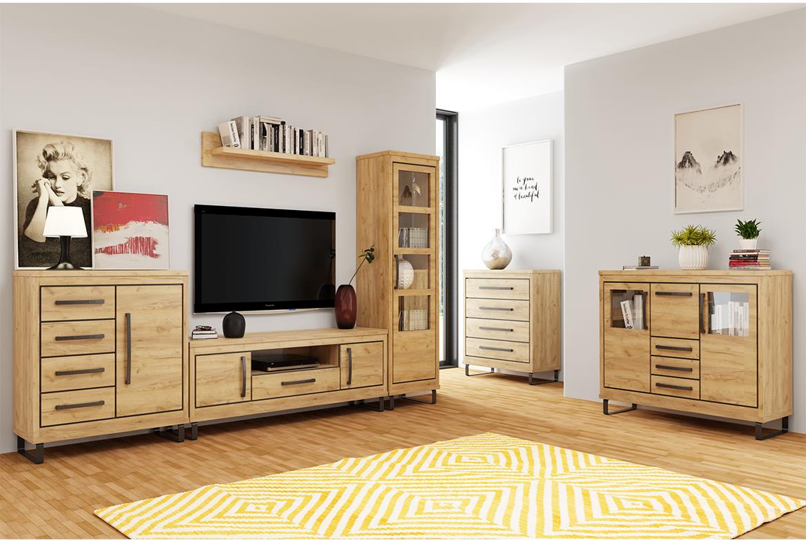 Capri ormar C14 2 vrata 90x53x202 cm zlatni hrast