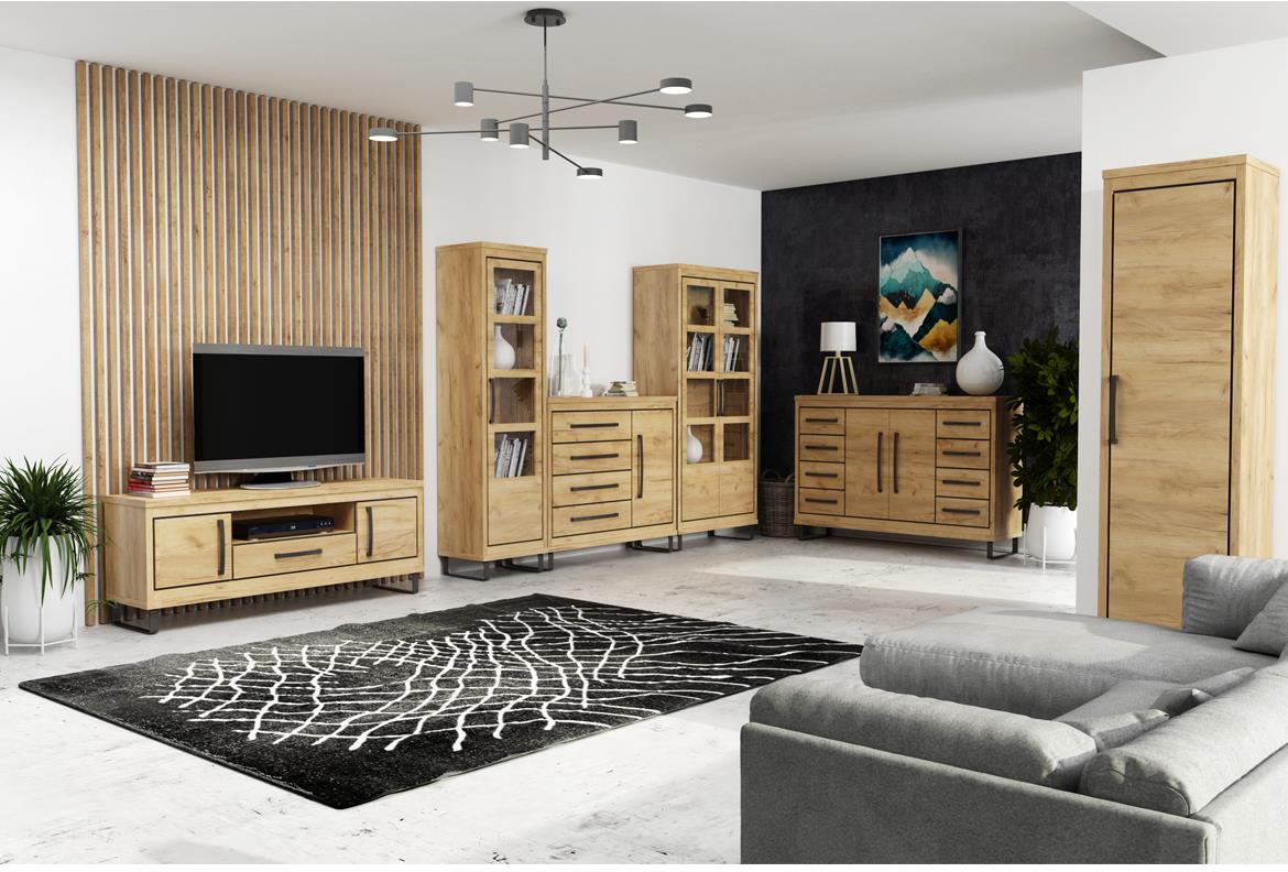 Capri ormar C14 2 vrata 90x53x202 cm zlatni hrast