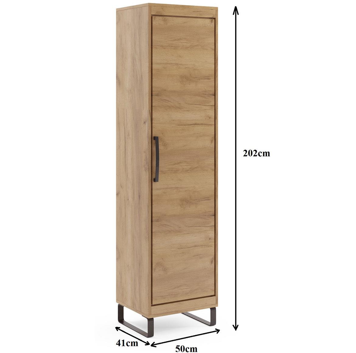 Capri ormar C11 1 vrata 50x41x202 cm zlatni hrast
