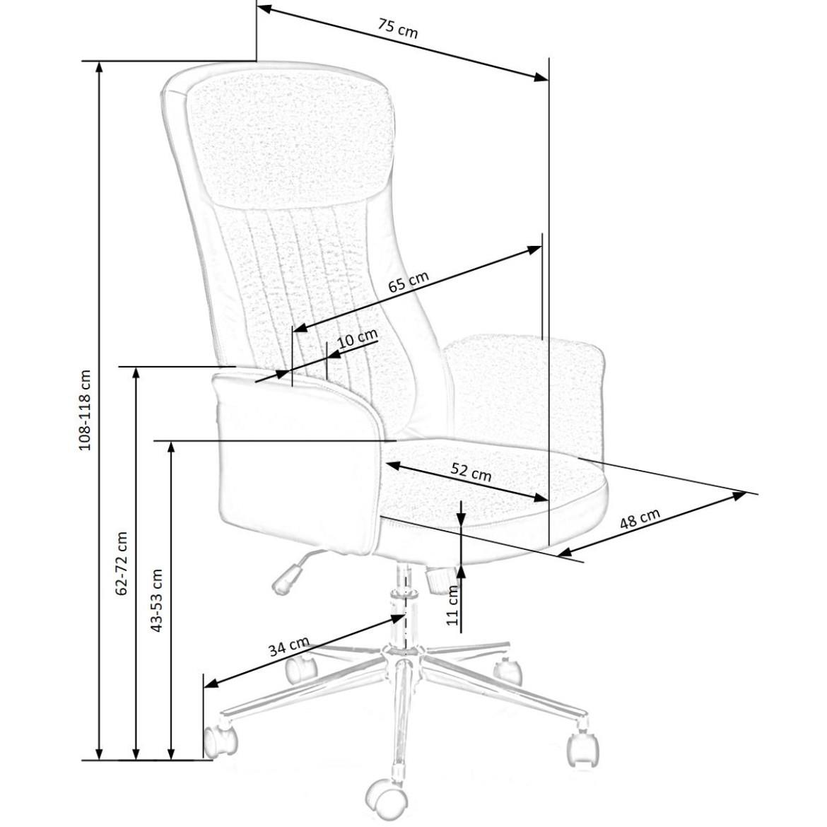 Argento kancelarijska stolica 65x75x118 cm grafitno crna