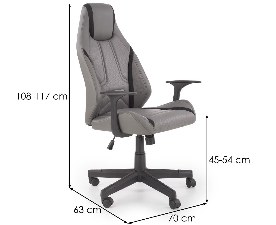 Tanger kancelarijska fotelja 70x63x117 cm siva/crna