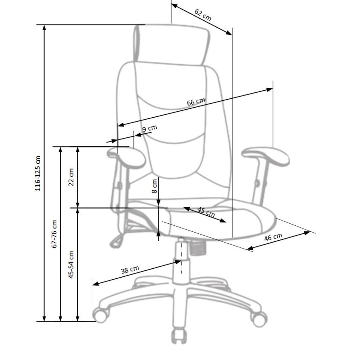 Stilo 2 kancelarijska fotelja 66x62x125 cm tamno siva