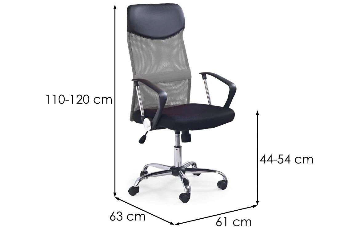 Vire kancelarijska fotelja 61x63x120 cm crna/siva