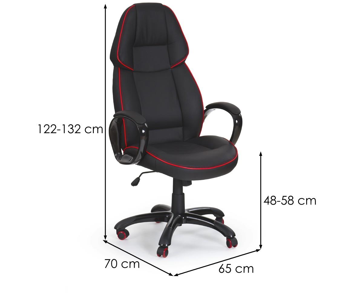 Rubin kancelarijska fotelja fotelja 65x70x132 cm crno/crvena