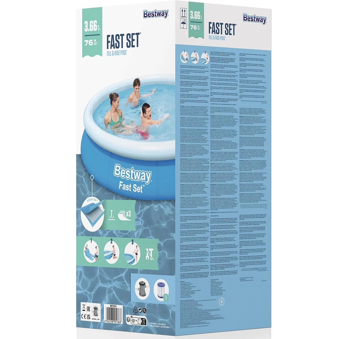 Ekspanzijski bazen 3,66x0,76 m sa pumpom 57274