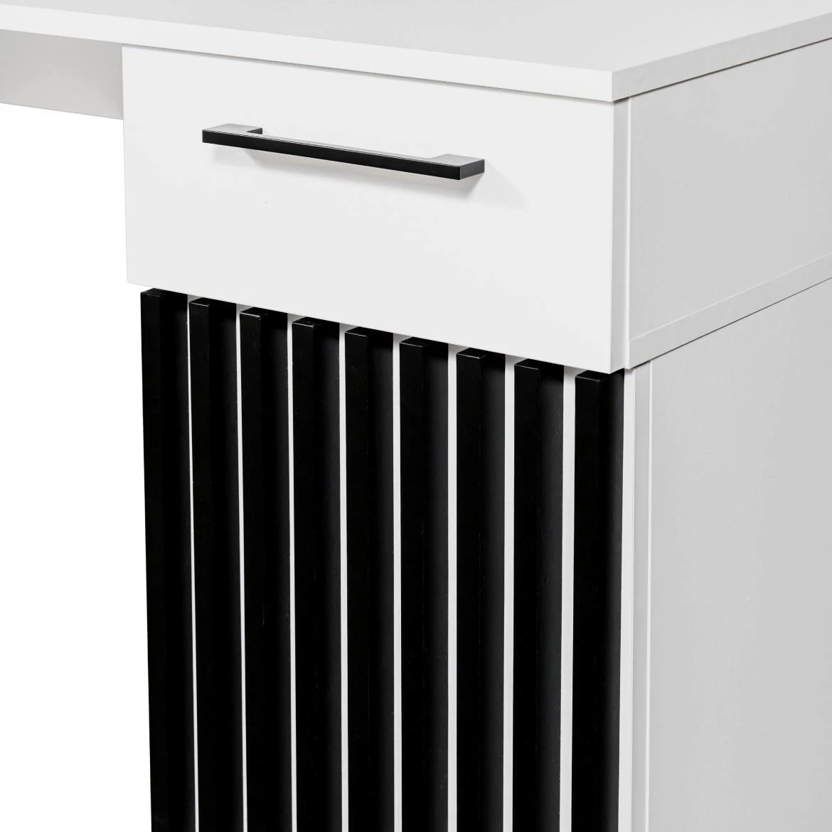 Brema radni sto 1 vrata+1 fioka 100x50x76 cm belo/crni