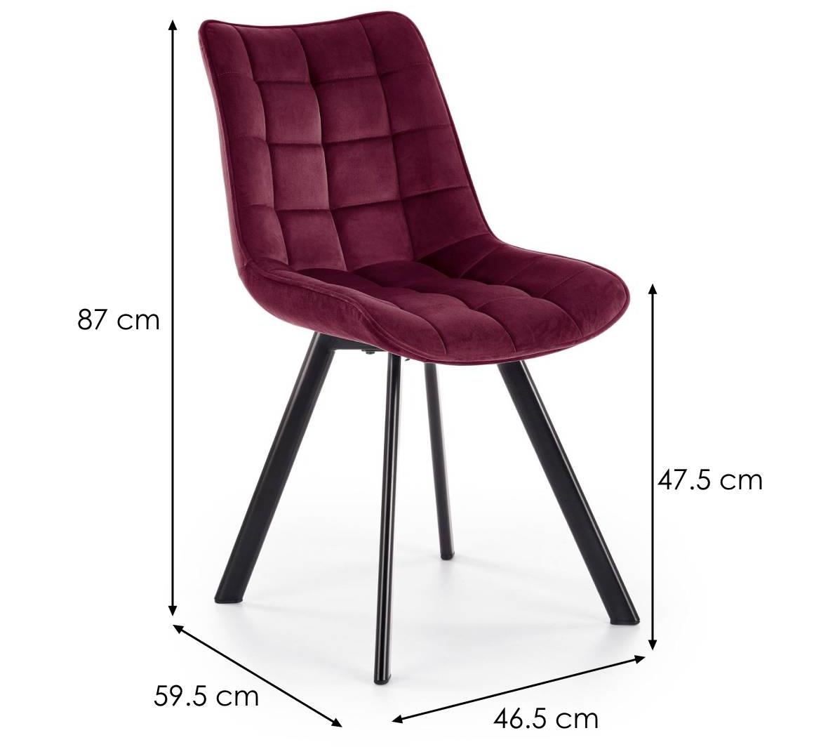 W132 stolica 46,5x59,5x87 cm bordo