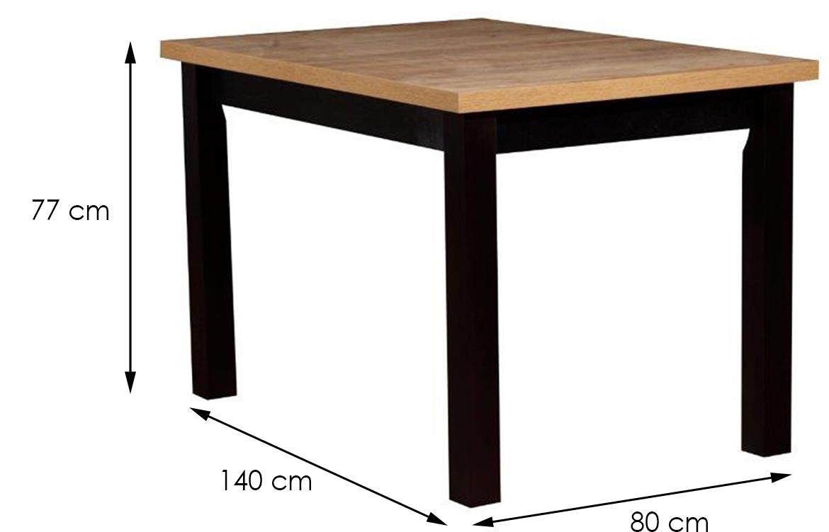 ST45 stol 140x80x77 cm wotan hrast/crni