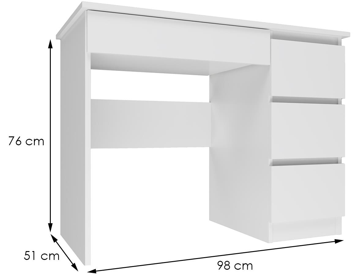 Mijas radni sto 3+1 fioka 98x51x76 cm beli