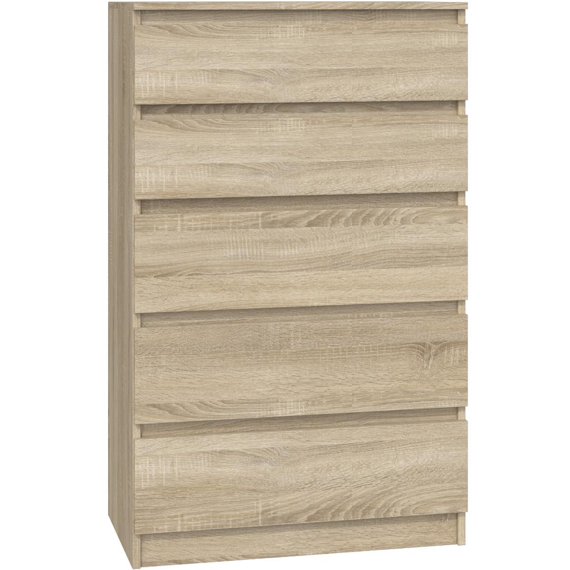 Malwa M5 komoda 5 fioka 70x40x112 cm natur (sonoma hrast)