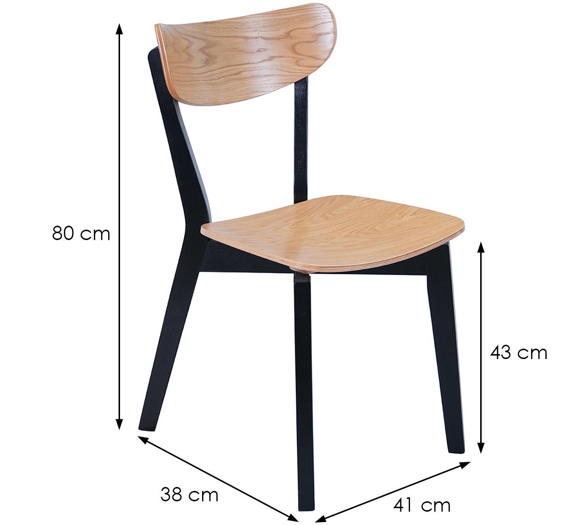 Riga set stol i stolica 1+4 st 80x80x75 cm crno/natur