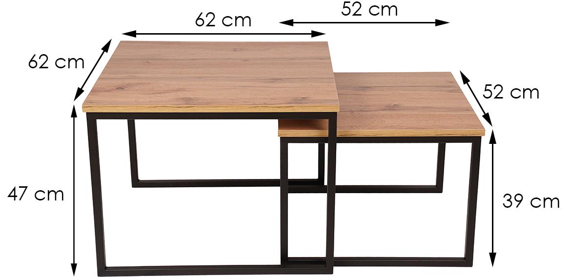 Pati set stocica  2/1 hrast/crni metal