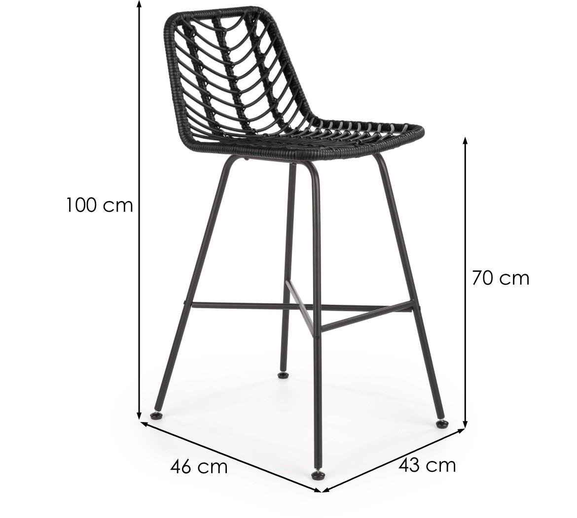 H-97 barska stolica 43x46x100 cm crna