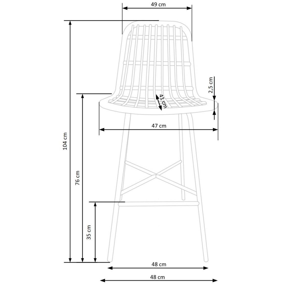 H-97 barska stolica 43x46x100 cm crna