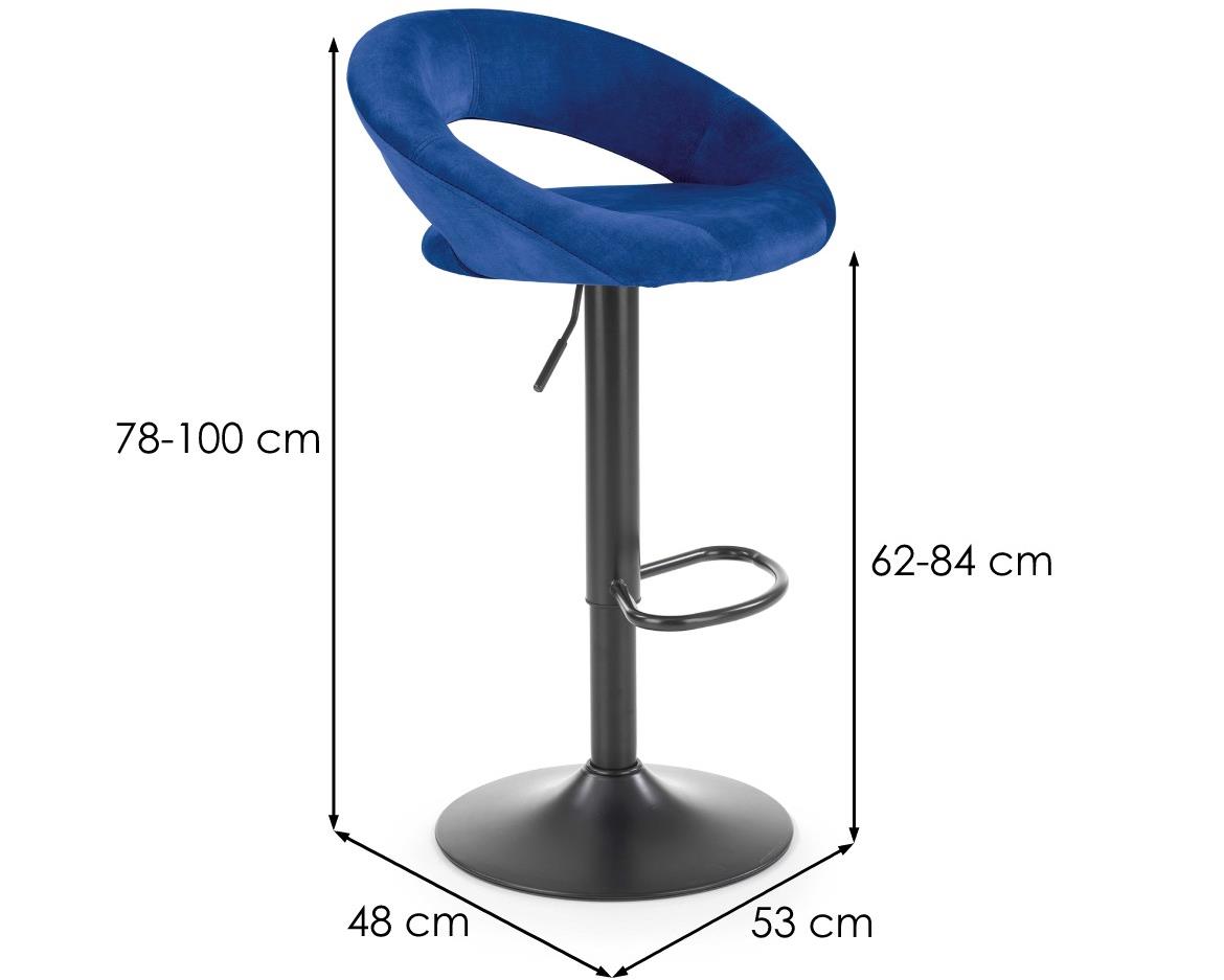 H-102 barska stolica 53x48x100 cm plava