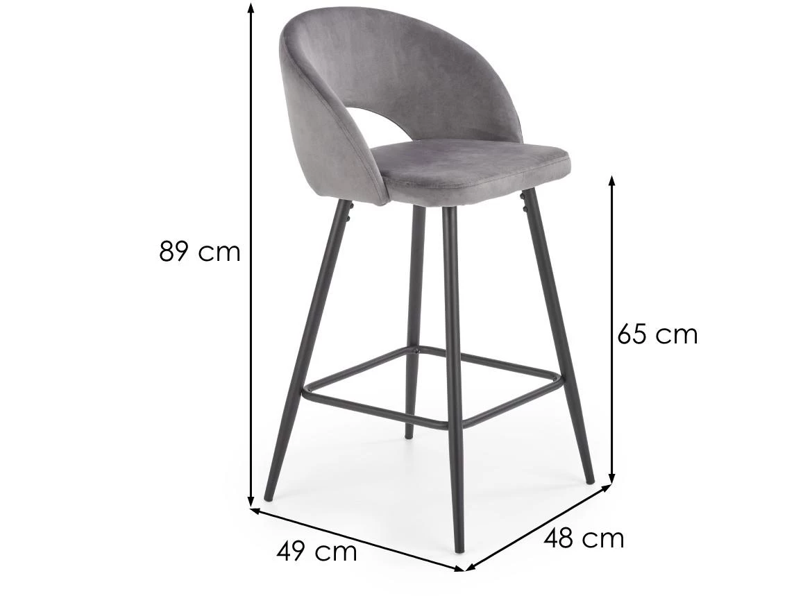 H-96 barska stolica 48x49x89 cm siva