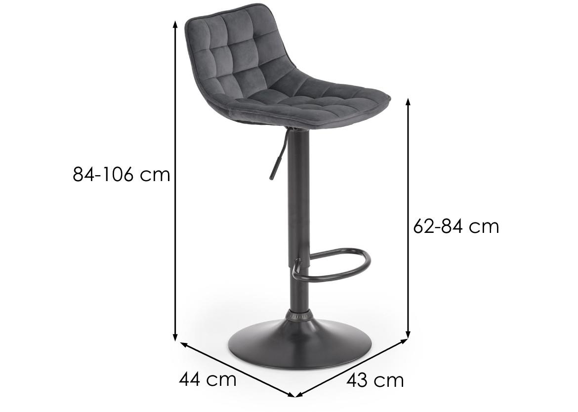 H-95 barska stolica 43x44x106 cm siva