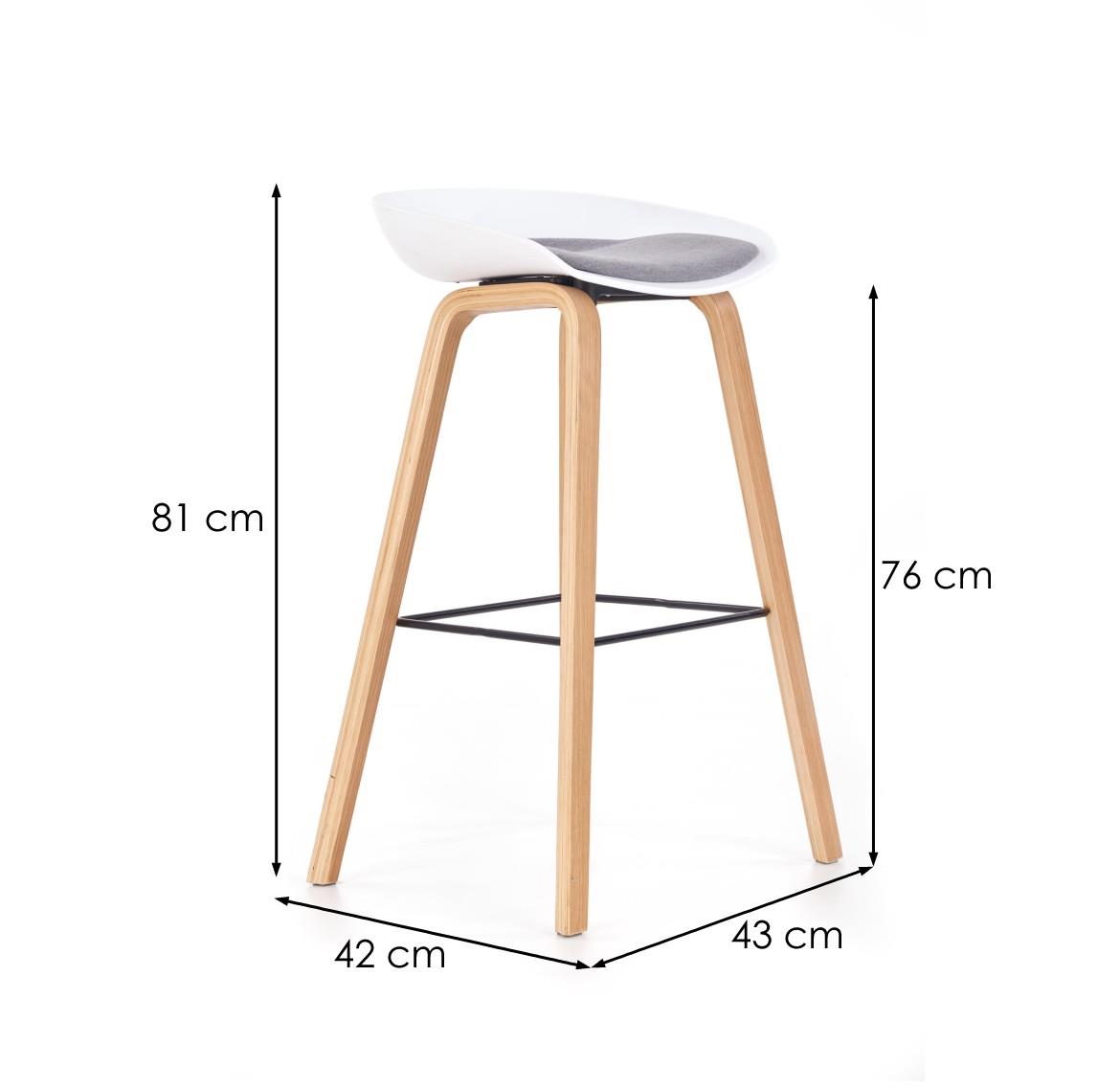 H-86 barska stolica 43x42x81 cm bela