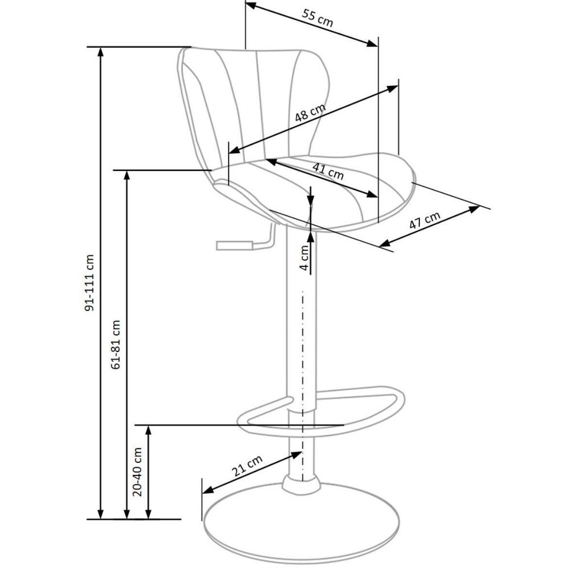 H-69 barska stolica 48x55x111 cm crna