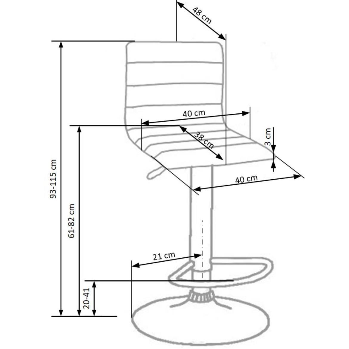 H-21 barska stolica 40x42x115 cm crna