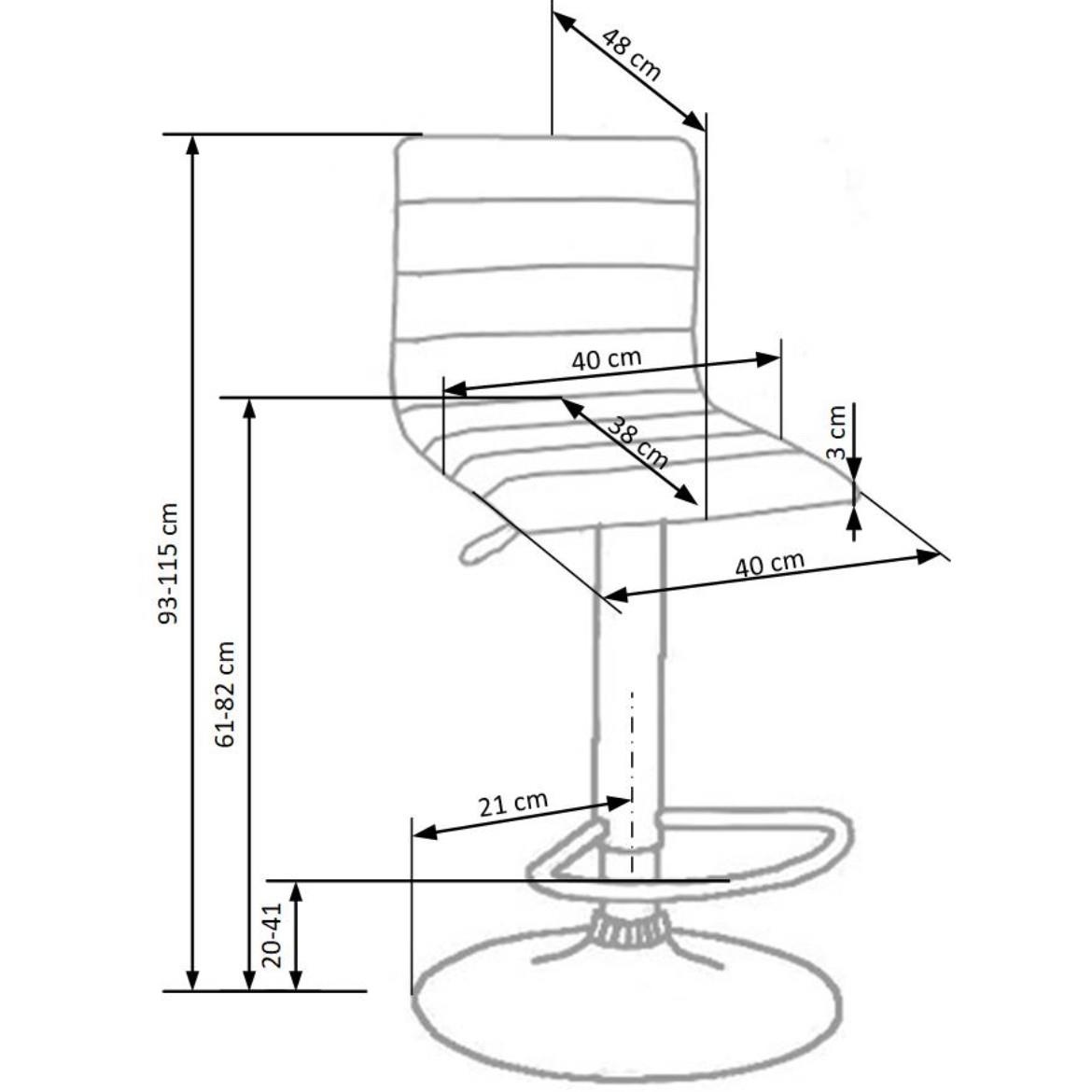 H-21 barska stolica 40x42x115 cm bež