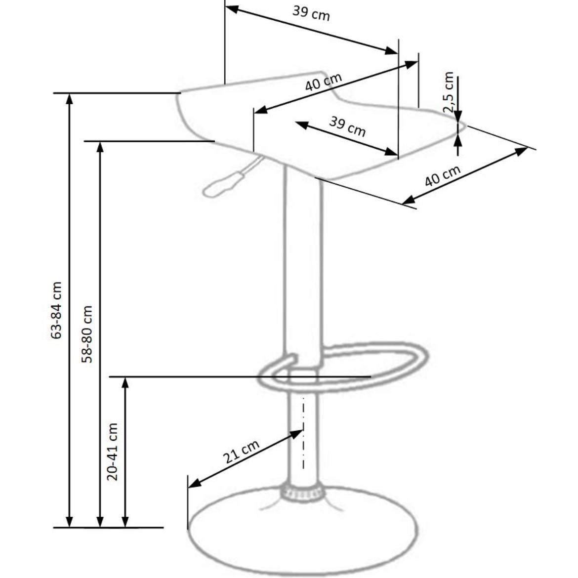 H-1 barska stolica 40x39x84 cm crna