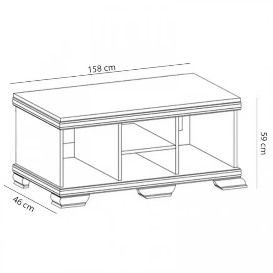 Kora krt2 TV stalak 2 vrata+1 ladica+1 otvor 158x46x59 cm tamni hrast
