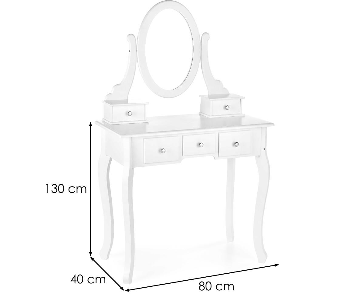 Sara toaletni sto+tabure 80x40x130 cm beli