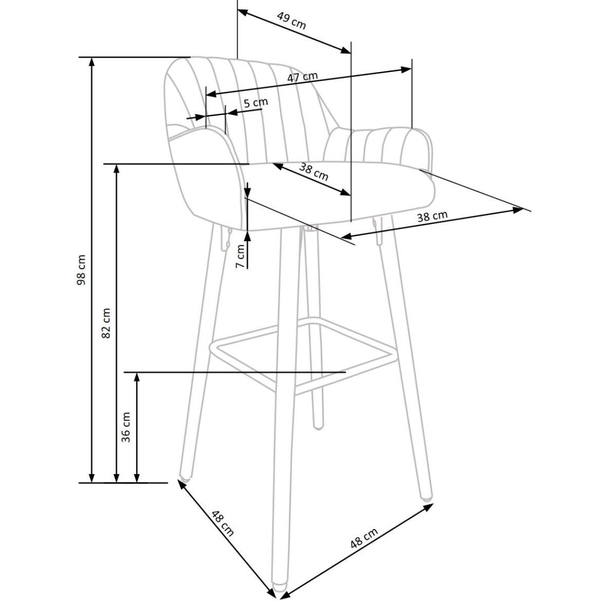 H-93 barska stolica 47x49x98 cm plava