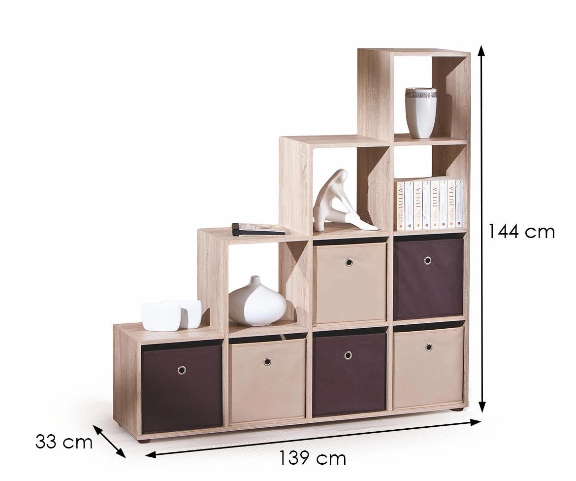 Luini polica 139x33x144 cm natur (sonoma hrast)