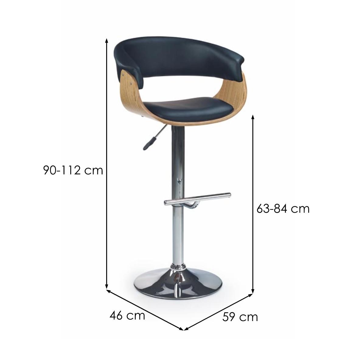 H-45 barska stolica 59x46x112 cm natur/crna